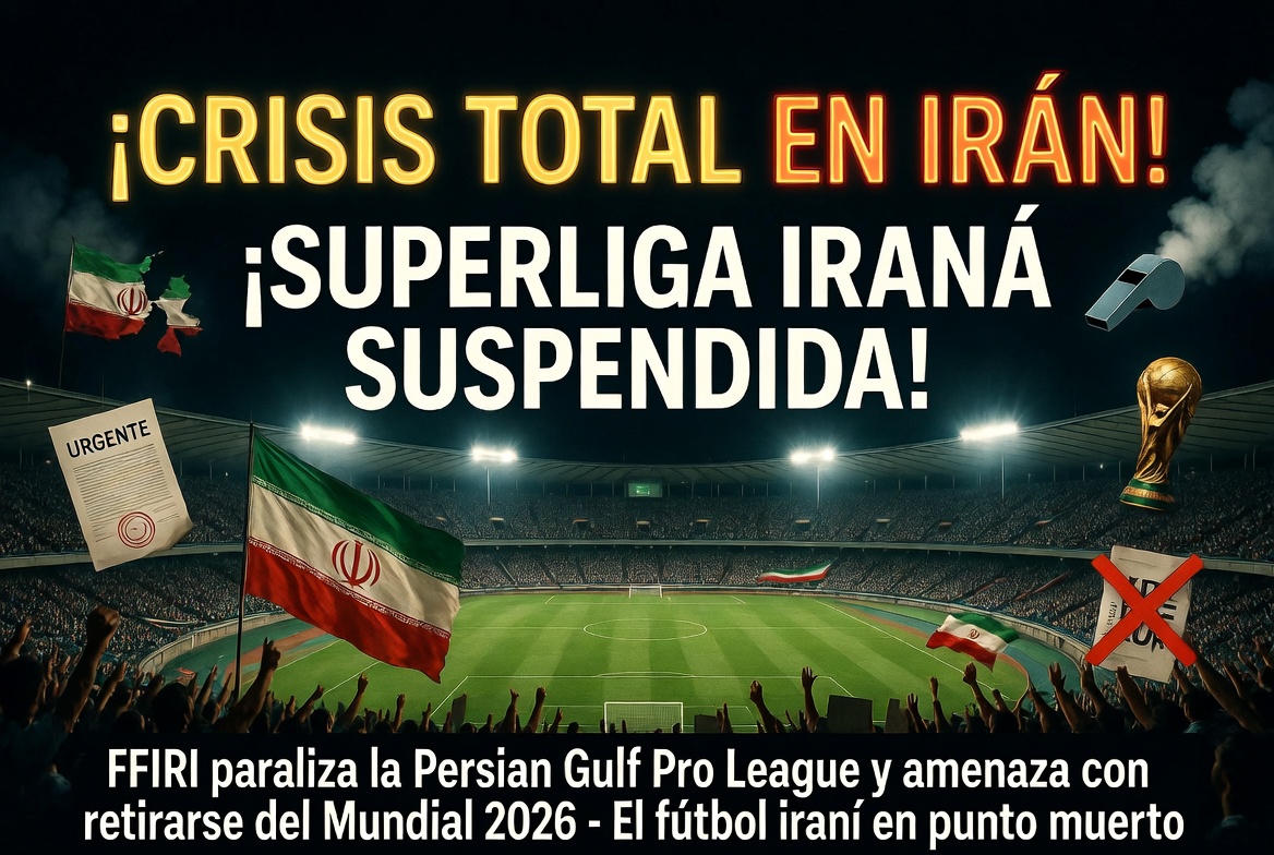 Superliga iraní (Persian Gulf Pro League) suspendida indefinidamente por crisis geopolítica y posible adiós al Mundial 2026